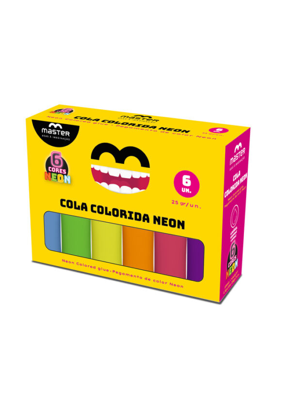 COLA LÍQUIDA COLORIDA - 6 CORES NEON - 25G