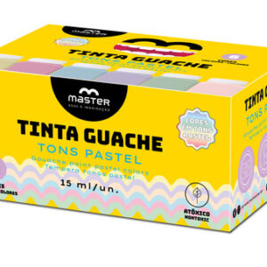 TINTA GUACHE 06 CORES TONS PASTEL – 15ML