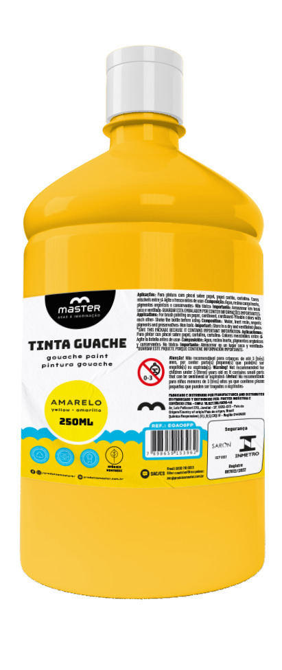 TINTA GUACHE AMARELO - 250ML