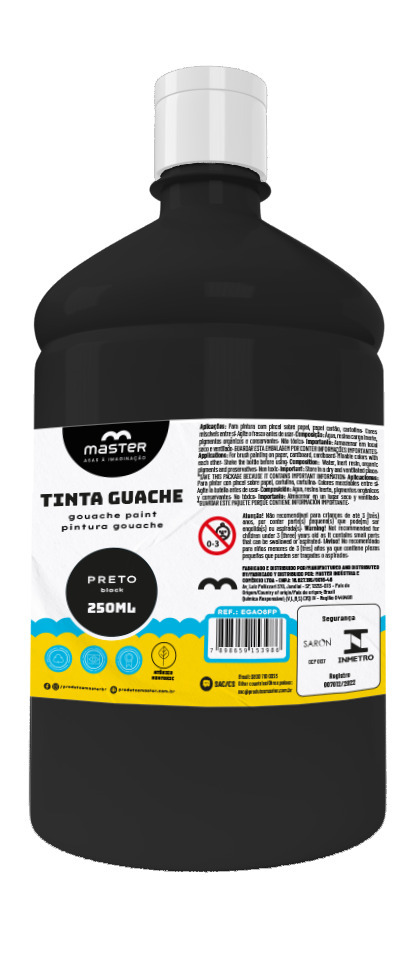 TINTA GUACHE PRETO - 250ML