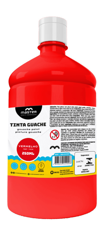 TINTA GUACHE VERMELHO - 250ML