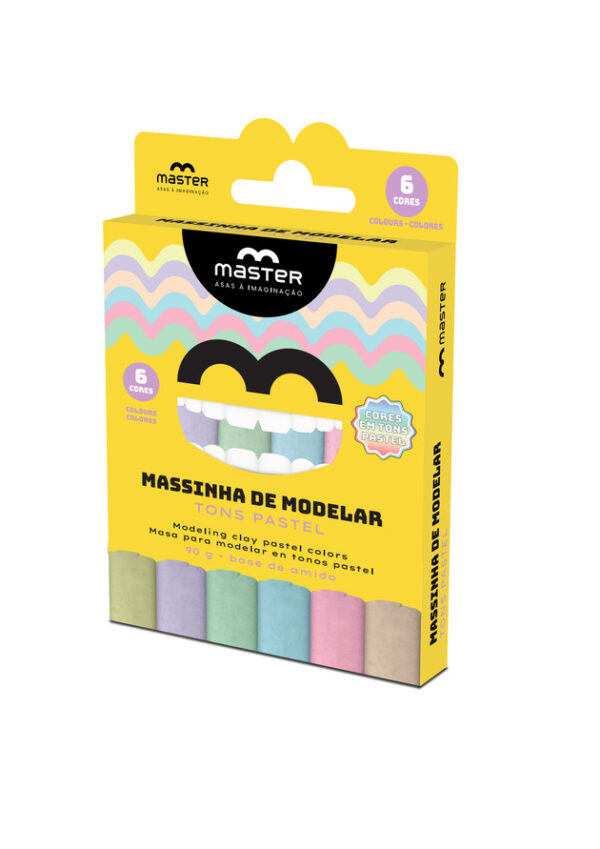 MASSINHA DE MODELAR - 6 CORES PASTEL - 90G