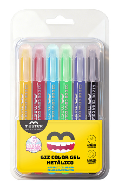 GIZ COLOR GEL - 6 CORES METÁLICAS