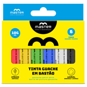 TINTA GUACHE BASTÃO – 6 CORES PRIMÁRIAS