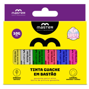 TINTA GUACHE BASTÃO – 6 CORES METÁLICAS