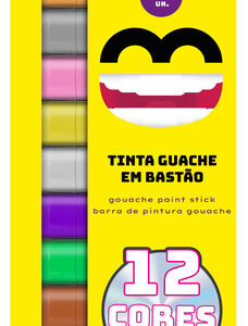 TINTA GUACHE BASTÃO – 12 CORES METÁLICAS