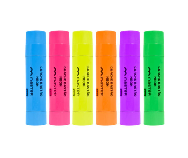 TINTA GUACHE BASTÃO - 6 CORES NEON