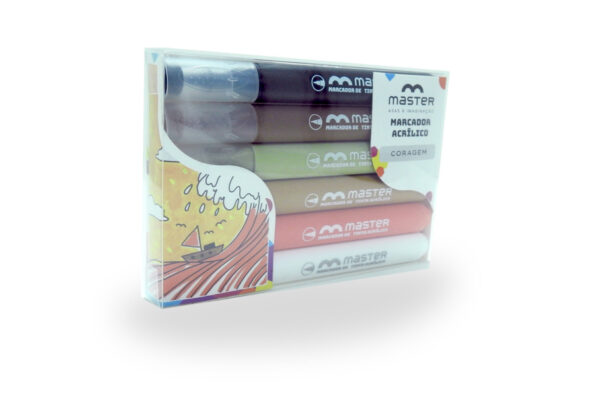 MARCADOR ACRÍLICO - CORAGEM - 6 CORES