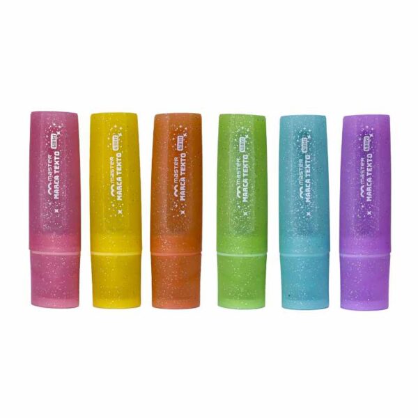 MARCA TEXTO - 6 CORES GLITTER