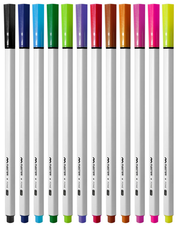 FINE PEN - CANETA PONTA FINA 0.4MM - 12 CORES