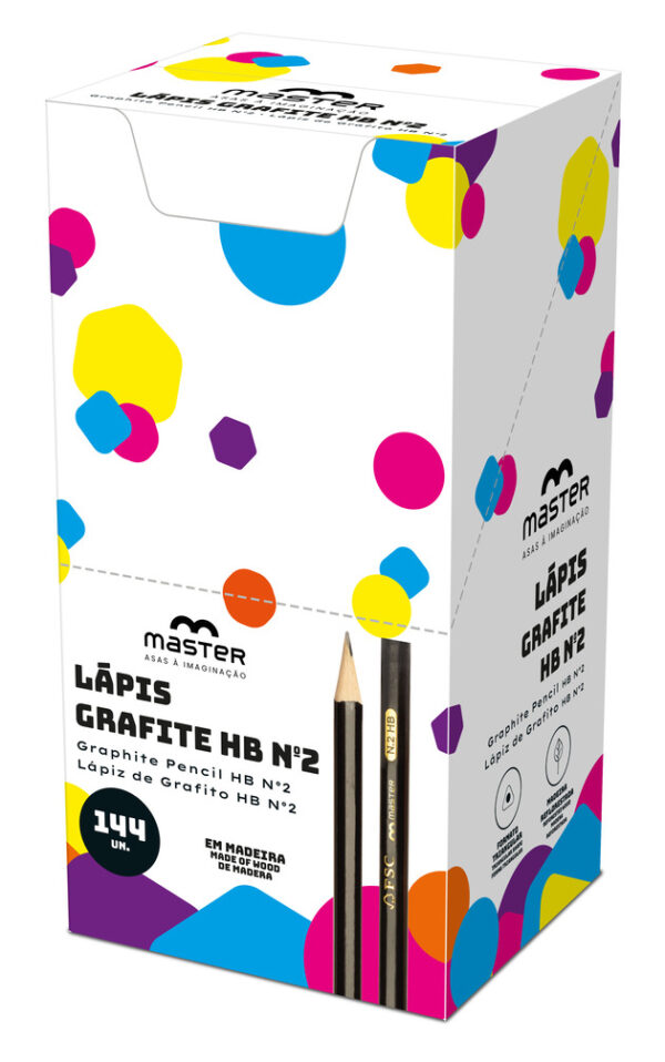 LÁPIS GRAFITE TRIANGULAR EM MADEIRA - HB Nº2 - CX 144UN