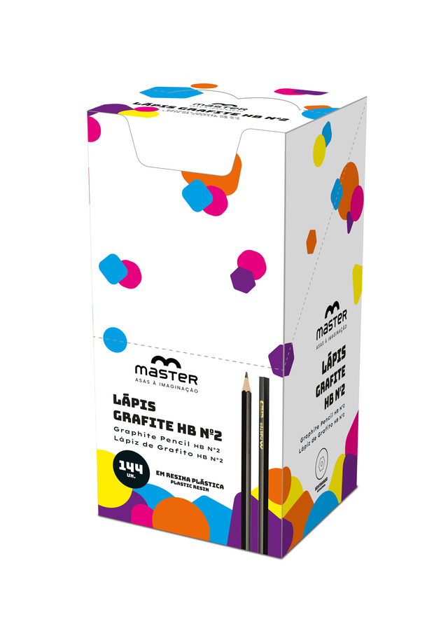 LÁPIS GRAFITE SEXTAVADO EM RESINA - HB Nº2 - CX 144UN