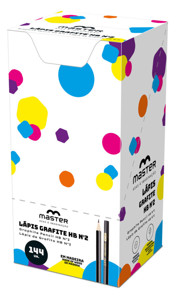 LÁPIS GRAFITE SEXTAVADO EM MADEIRA - HB Nº2 - CX 144UN