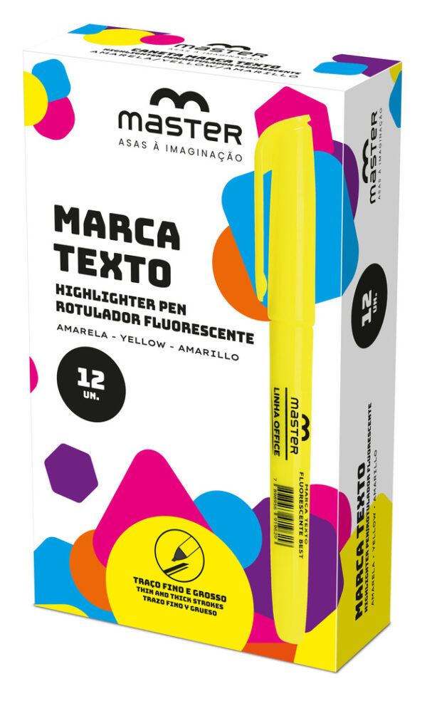 MARCA TEXTO - AMARELO - CX 12UN