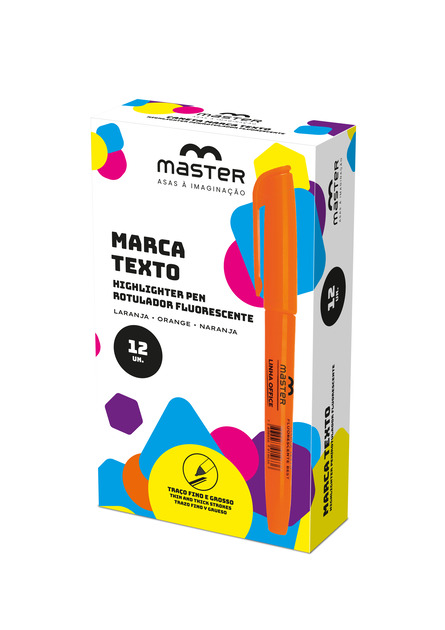 MARCA TEXTO - LARANJA - CX 12UN