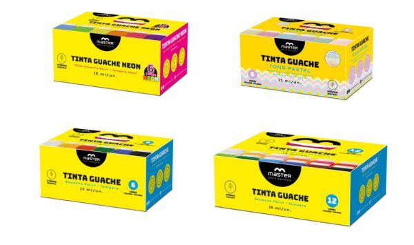 KIT TINTA GUACHE - 3UN CADA, 12UN TOTAL